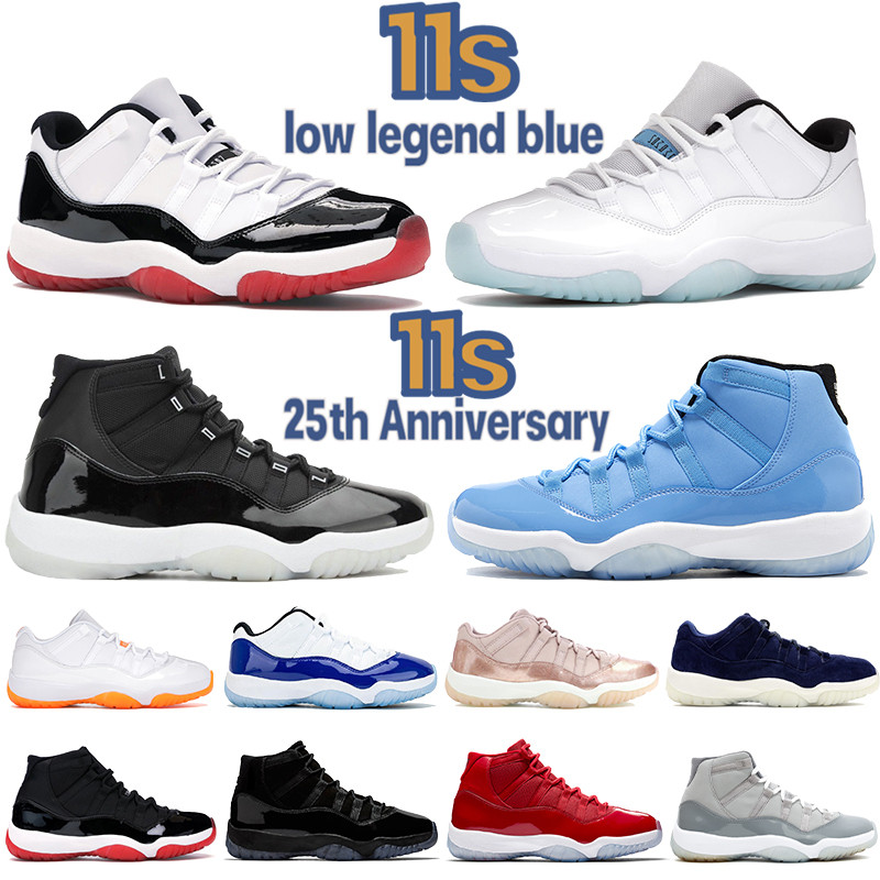 

Mens 11 25th Anniversary 11s basketball Shoes low legend University blue white bred concord pantone cap and gown men women trainers sneakers, 41 bubble wrap packaging