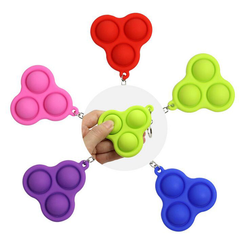 

Home Soft Push Bubble with Key Chain Pop Fidget Sensory Fidgets Toy Popping Stress Reliever Game Food Grade Silicone