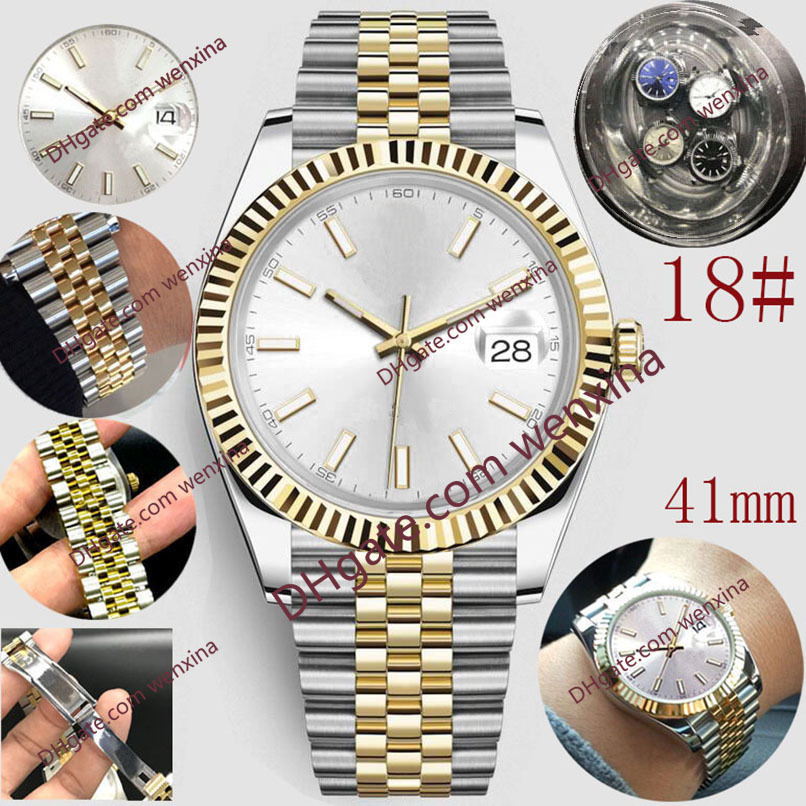 

8 High Quality Deluxe watch 41mm Silver Smooth Edge Waterproof montre de luxe automatic 2813 Stainless Steel Mens Watches, 15