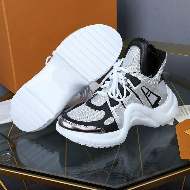 

Designer Casual Shoes White Blue Color block Archlight Genuine Leather sneaker Mesh Black breathable Bow platform shoe Stylist shoeses, If you want more styles;please contact
