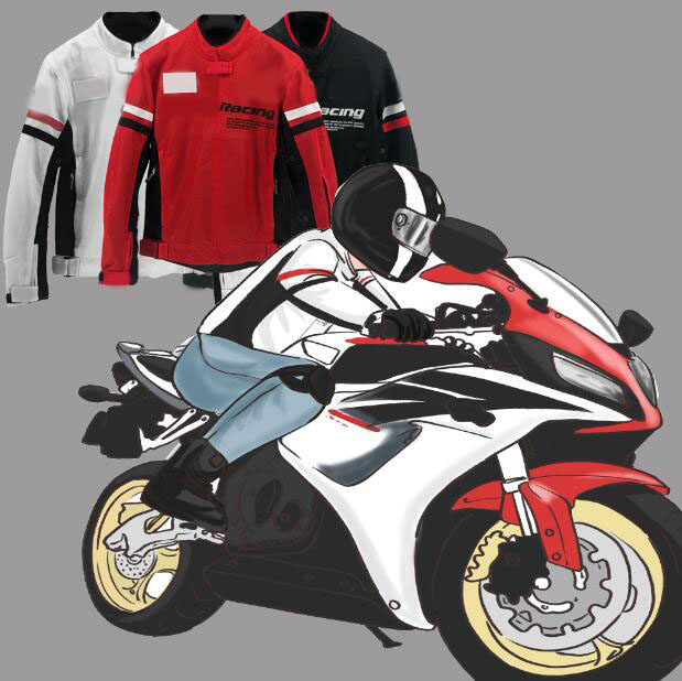 Motocross rider jacket, motorcycle racing suit, summer net-image-702193492