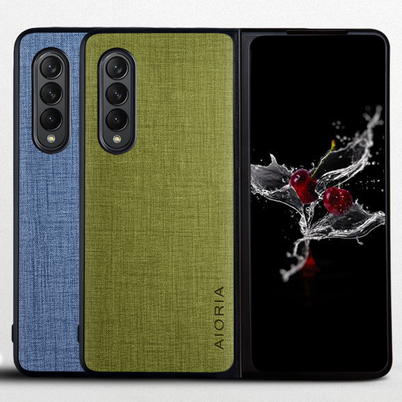 

Cases For Samsung Galaxy Z Fold 3 Case Premium Textile Texture Shockproof Protective Back