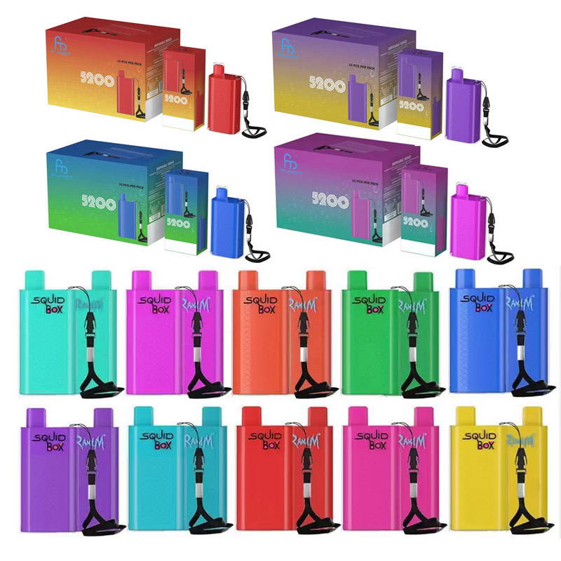 

5200 Puffs Disposable vape pod RandM Squid Box E Cigarette Rechargeable Battery Elektronisk cigaret auto sensor switch Squid Game packaging vapor pen