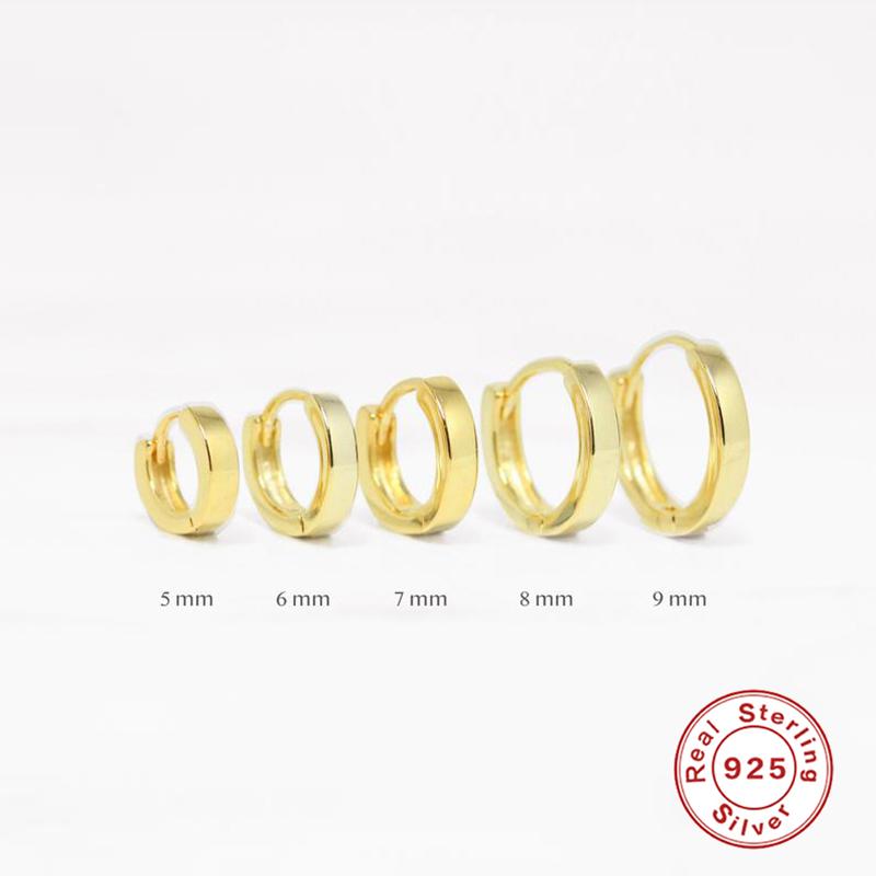 

Aide 925 Sterling Silver 5-9mm Hoop Earrings for Women Girls Wedding Engagement Earring Ear Bone Buckle Pendients Fine Jewelry