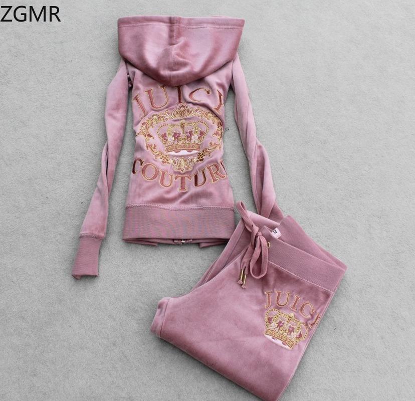 

Women' Two Piece Pants Juicy Suit 2021 Spring And Autumn Golden Velvet Sports Two-piece Casual Sportswear Is Thin, Black