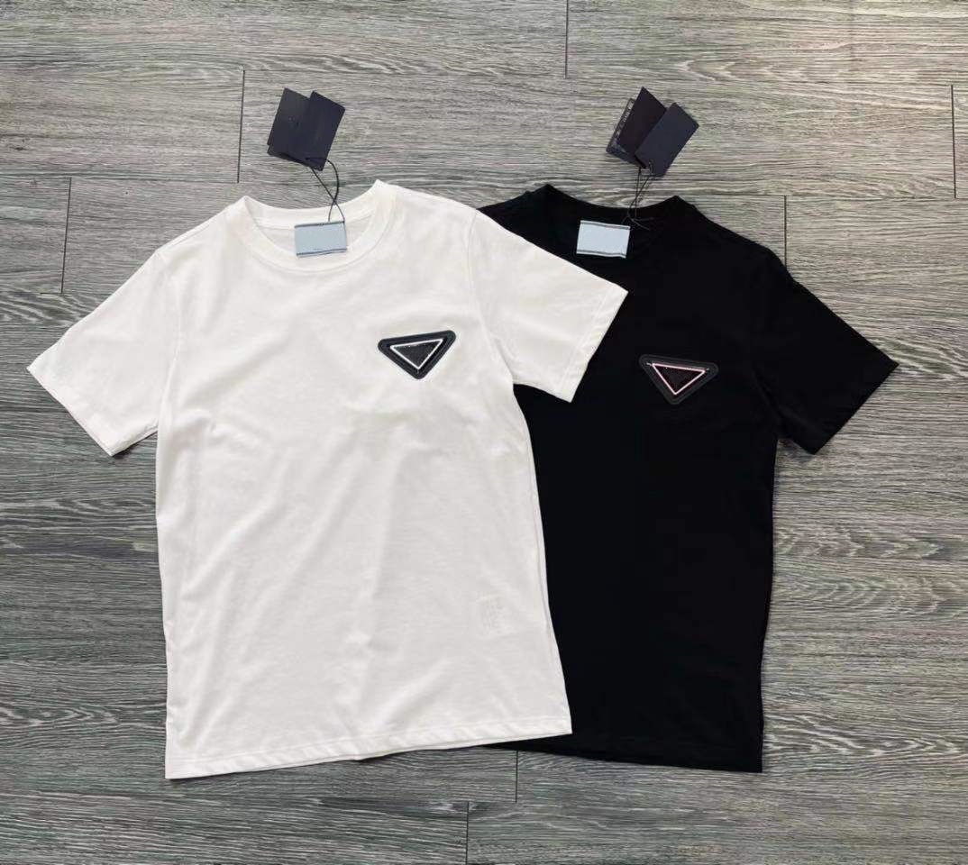 

2021 Paris Fashion Women's short sleeve t shirt Pure Cotton Comfortable Men's T- shirt Womens Designer Clothing Pocket decoration, White