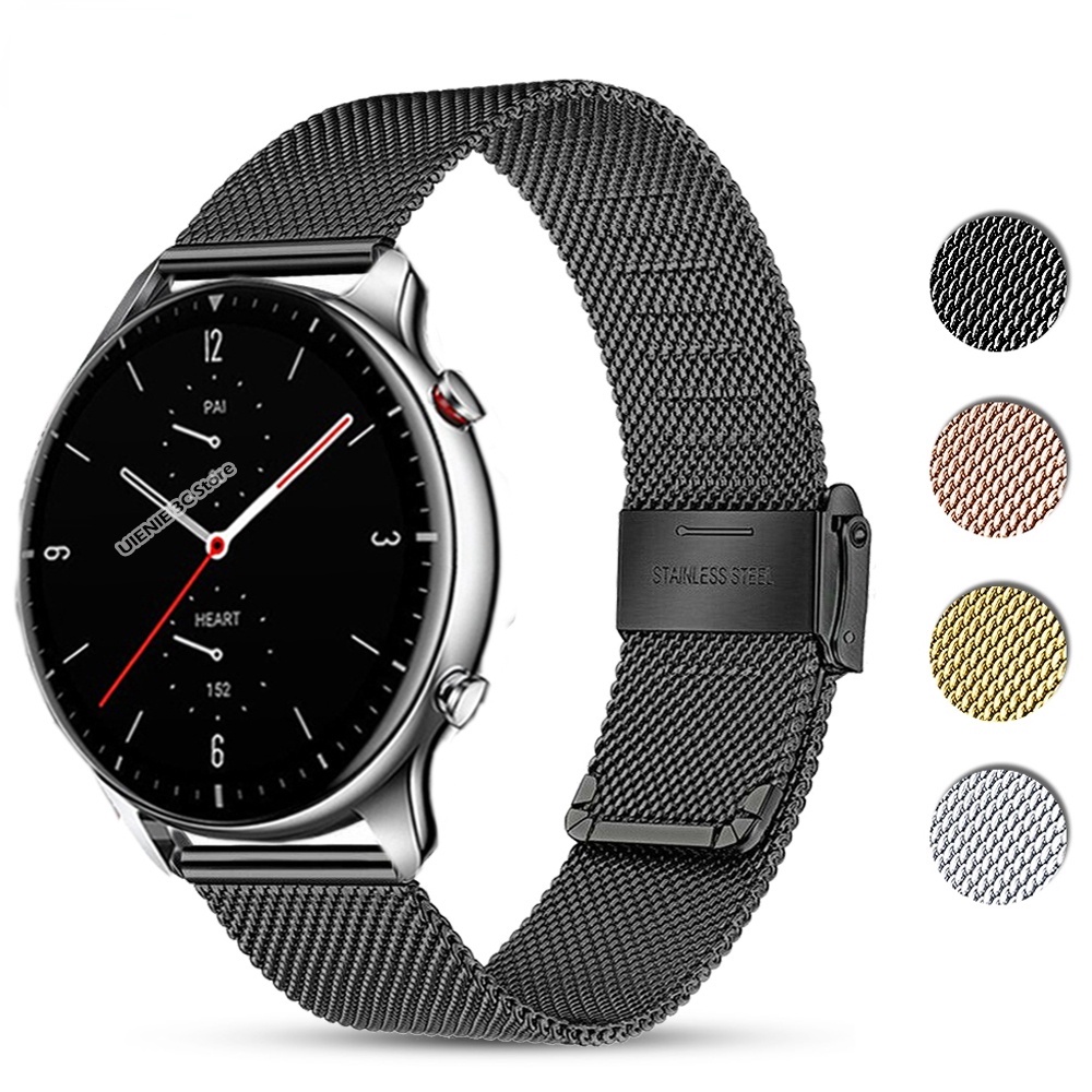 Convient pour Amazfit Gtr 2/GTR 47mm/Stratos 3 2 bracelet de remplacement bracelet gtr2 milanais 20 22 24mm bracelet