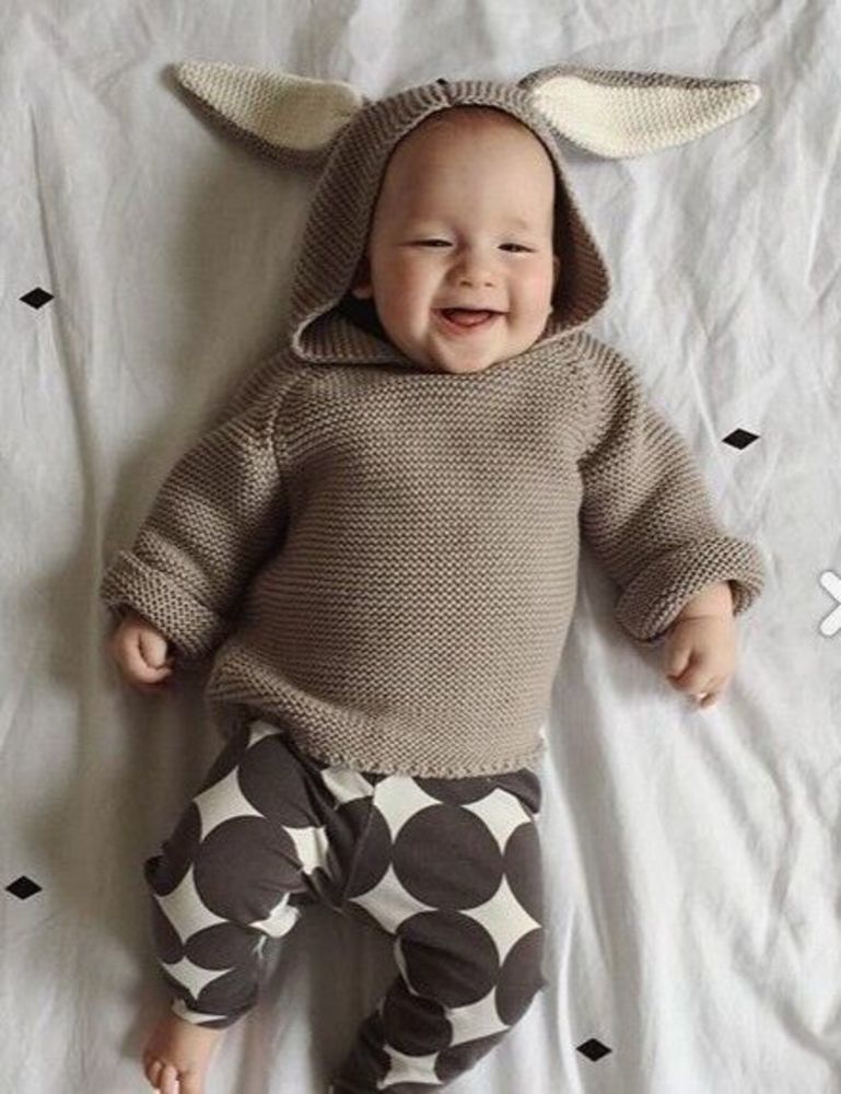 

New Winter Baby Sweater Hooded Knitted Tops Sweater Boys Girls Kids Knitwear Pullovers Children Clothing Gray