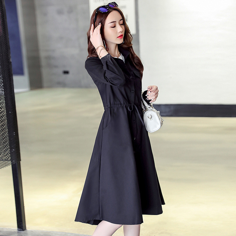 

2021 New Spring Army Women's Green Female Tunique Longue Coats Windbreaker Trench Coat Para As Mulheres Wx12 Q474, Army green