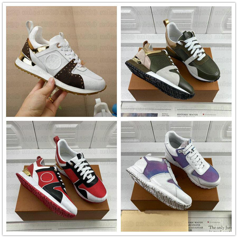 

RUN AWAY Tri-Color SNEAKER Calf leather Men Womens Shoe Technical rubber outsole Sneakers Knit Fabric Light Designer Trainer Runner Casual Shoes, Color 01