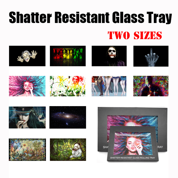 

Anti-drop Shatter Resistant Glass Rolling Trays Thick Tobacco Smoking Tray for Pipes Papers Grinders Factory Price