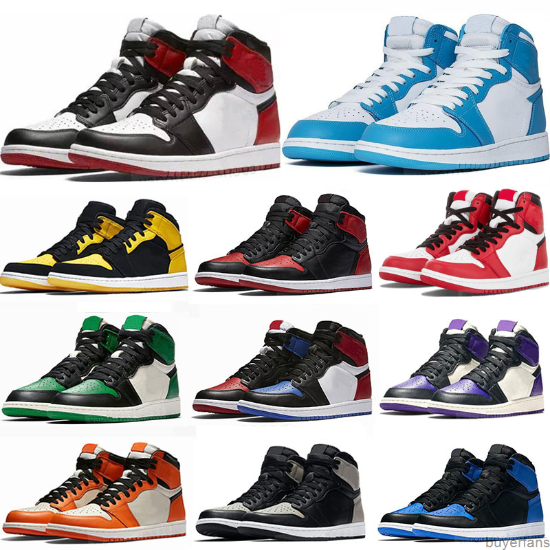

Jumpman 1 Basketball shoes OG High 1S Running UNC Hyper Royal Homage To Home University Blue Men Sport Designer Sneakers Trainers 36-46, With original box