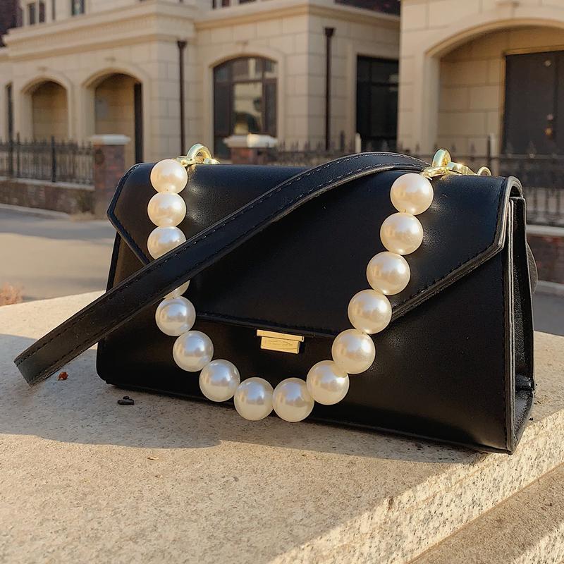 

Pearl Fashion Spring Women's Bag 2021 Summer Beach Small Handbags Purse Designer Handbags Crossbody Baguette Candy, Black