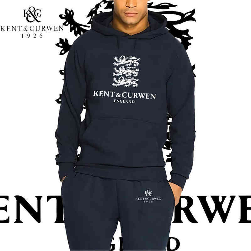 

2022 Newest Men England Kent Printed Hoodie Set Autumn and Winter Canada Streetwear Man Hoodies Hooded Sportwear(S-4XL) G1215, Navy blue