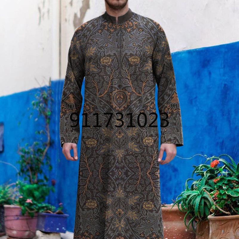 

Ethnic Clothing Mens Arabic Long Robes Saudi Arabia Jubba Thobe Kaftan Middle East Islamic Muslim Fashion Arab Abaya Dubai Dress