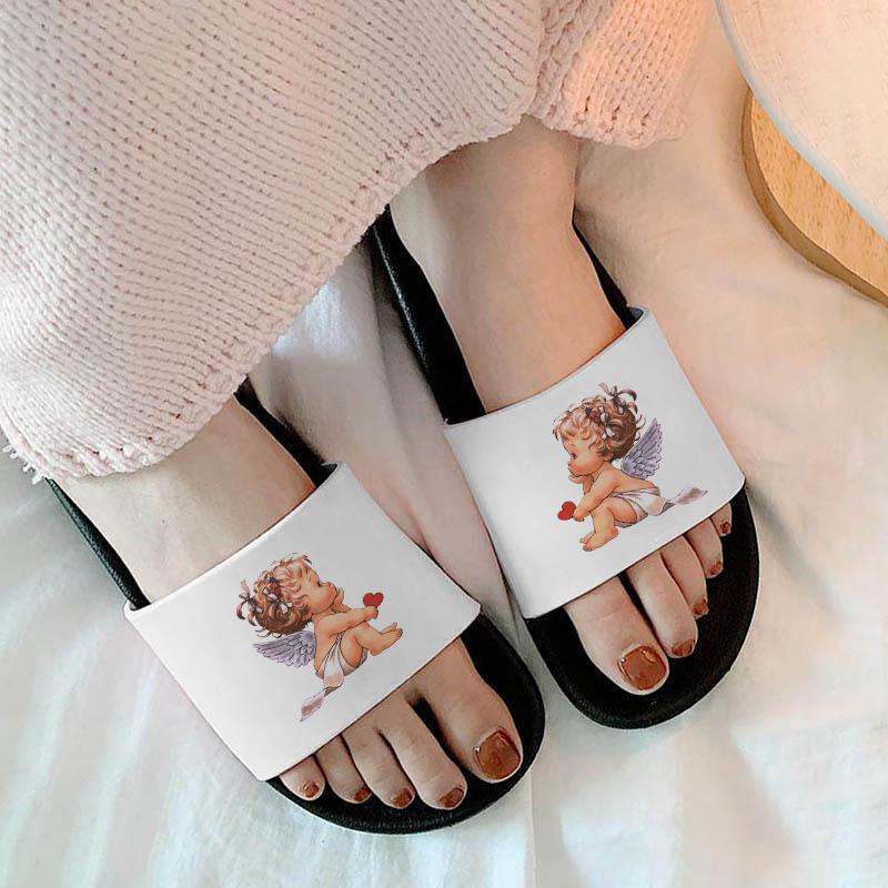 

Slippers Sandals For Women 2021 Cute Angel Pattern Indoor Flat Beach Flip Flops Ladies Home Slides Non-slip Shoes, 3035