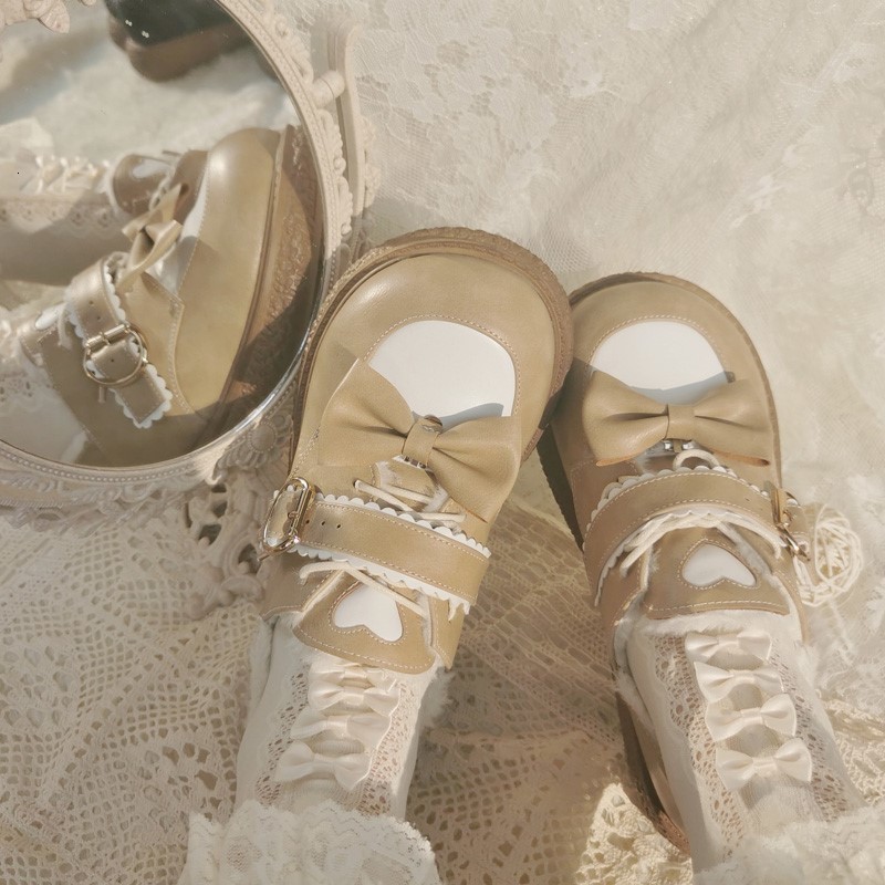 

Harujuku Jk Loli Cosplay Bowknot Big Platform Finger Round Foot Flat Sweet Kawaii Girls Beautiful Japanese Winter Anime Shoes Lolita 6ukm