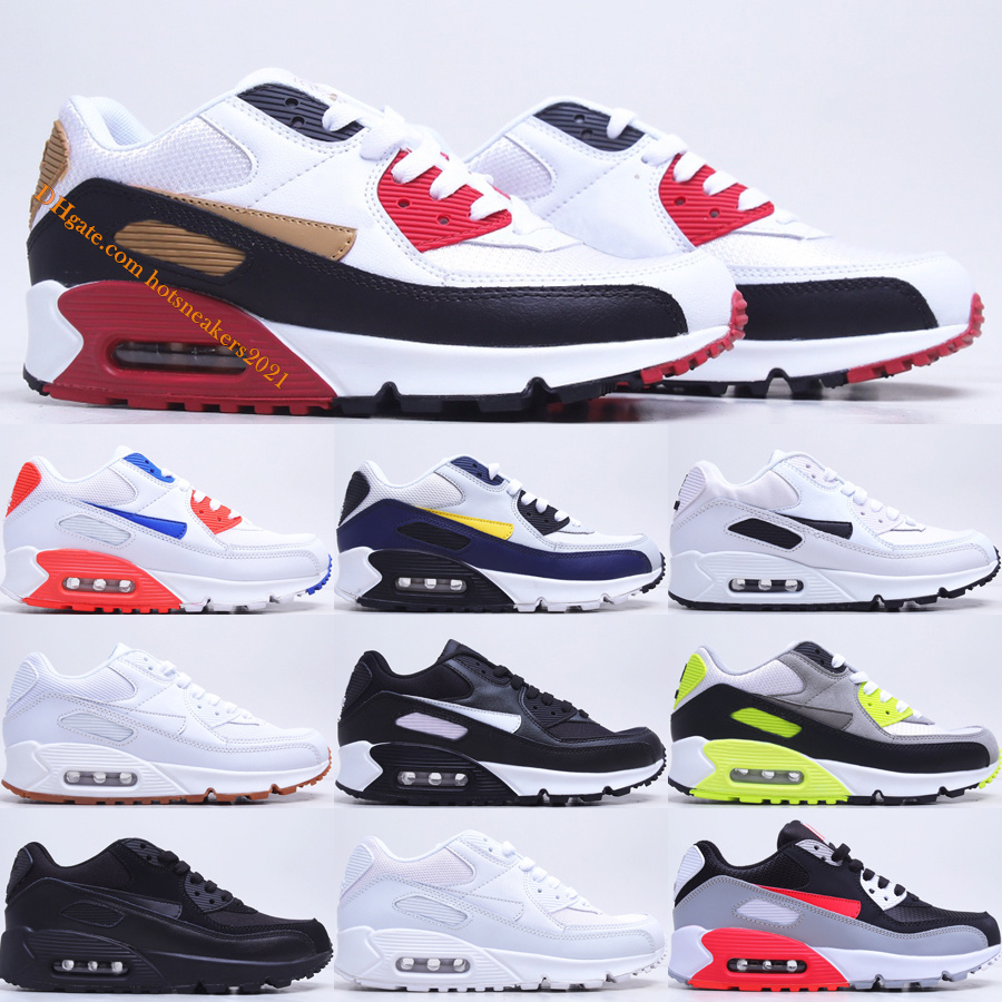 

Top Quality 90 90s Running Shoes UNC triple black bright crimson OG volt michigan white gum ultramarine trainer womens mens sports sneakers US5.5, 01