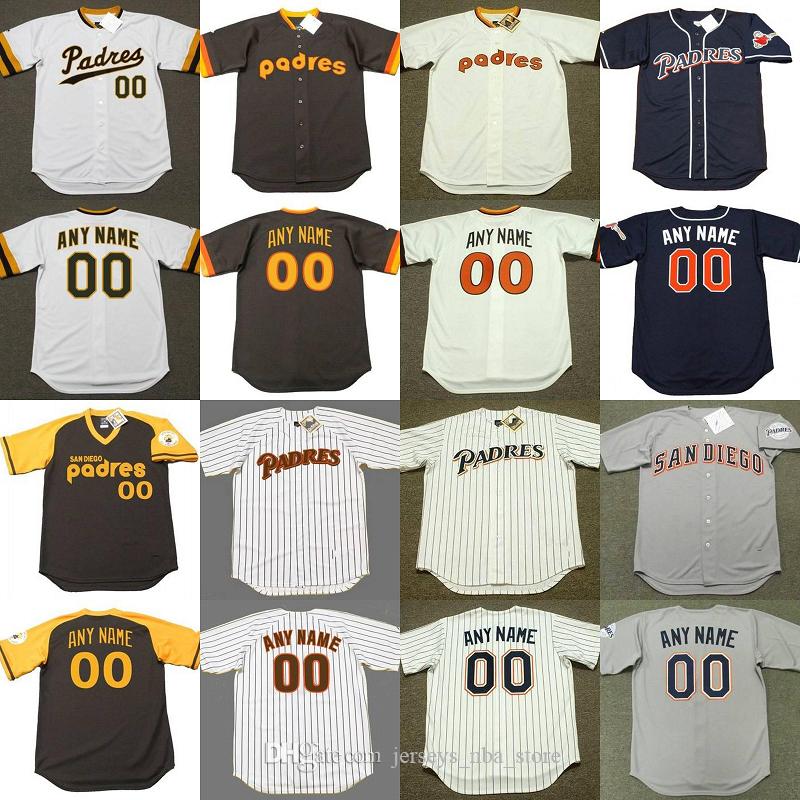 

Custom mens throw back Padres ALAN WIGGINS KHALIL GREENE BILL ALMON STEVE GARVEY BENITO SANTIAGO baseball jersey stitched S-5XL, Blue;black