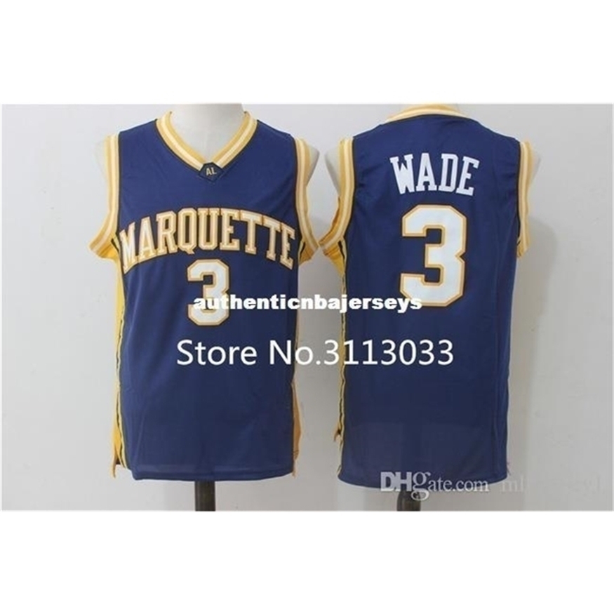 

College Vintage Dwayne Wade #3 Marquette Golden Eagles Basketball Jersey All Size Embroidery Stitched XS-6XL vest Jerseys, Black