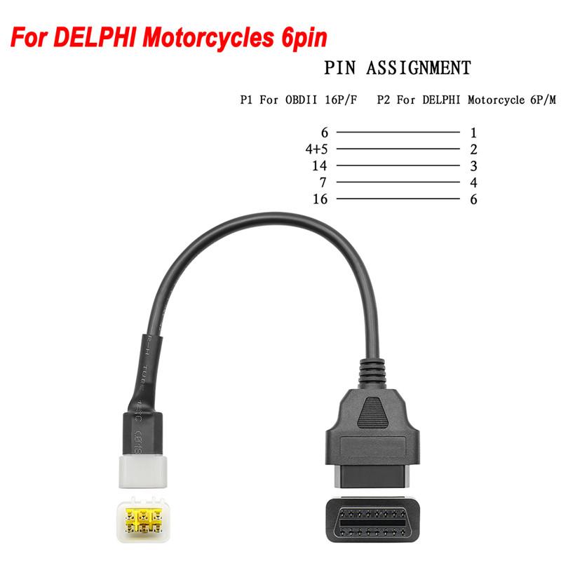 

Code Readers & Scan Tools For Motorcycle OBD2 Connector DEIPHI 6 Pin Moto OBD Extension Cable