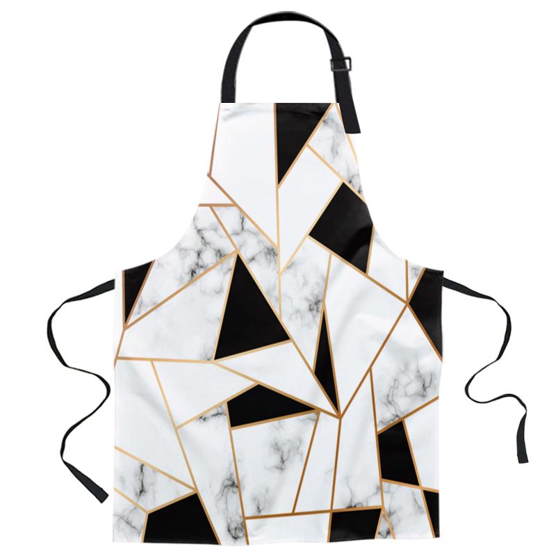 

Aprons Marble Texture White Black Square Apron Woman Adult Bibs Home Cooking Baking Coffee Shop Canvas Kitchen Accessory