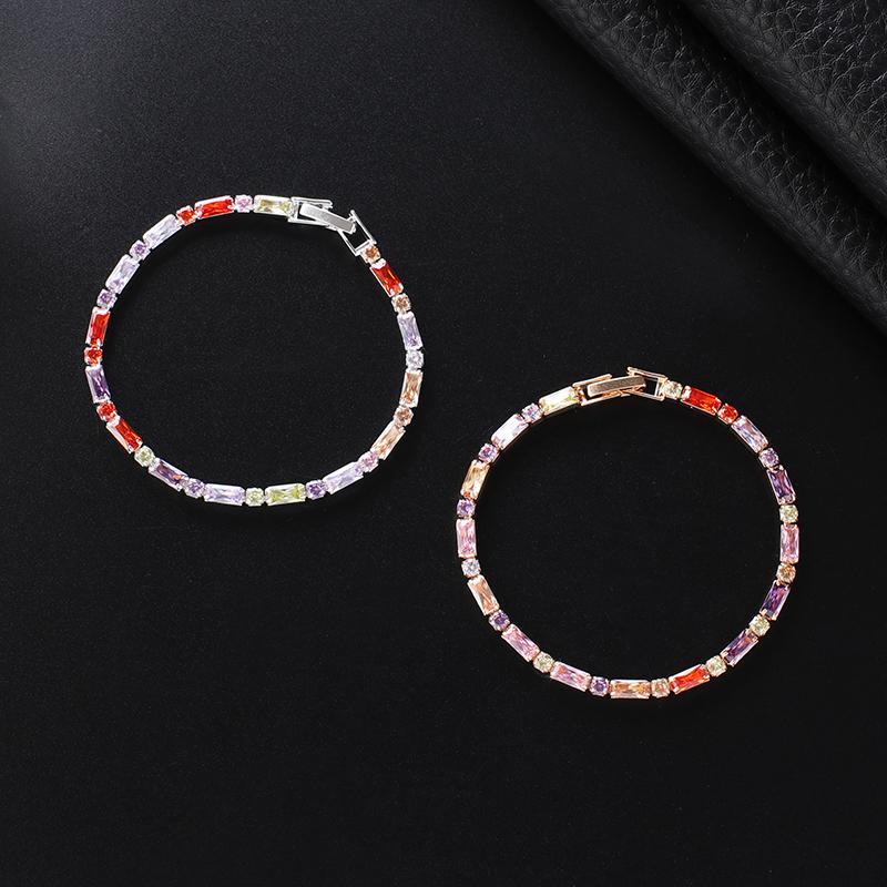 

Link, Chain YFJEWE Fashion Bracelet Colorful And White Zircon 1 Row Cubic Zirconia For Women Jewelry Gift B307