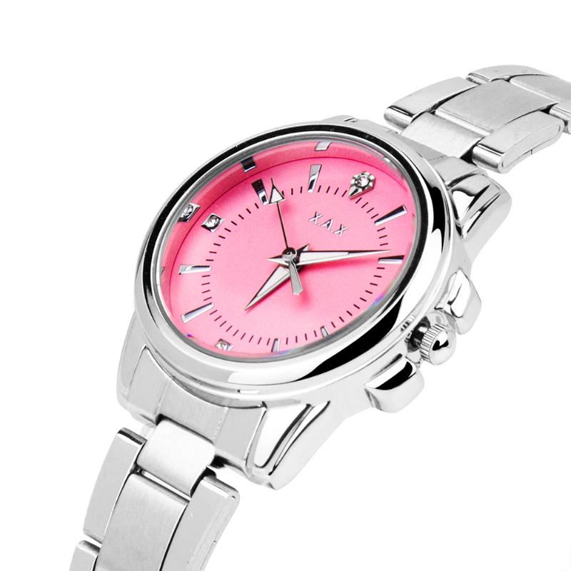 

Wristwatches Women Watches 30 Meters Water Against Stainless Steel Japanese Movement, Pink face