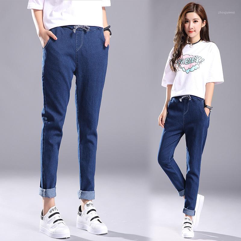 

Korean Drawstring And Lace Up For Fall / Winter 2021 Women' Jeans, Mint