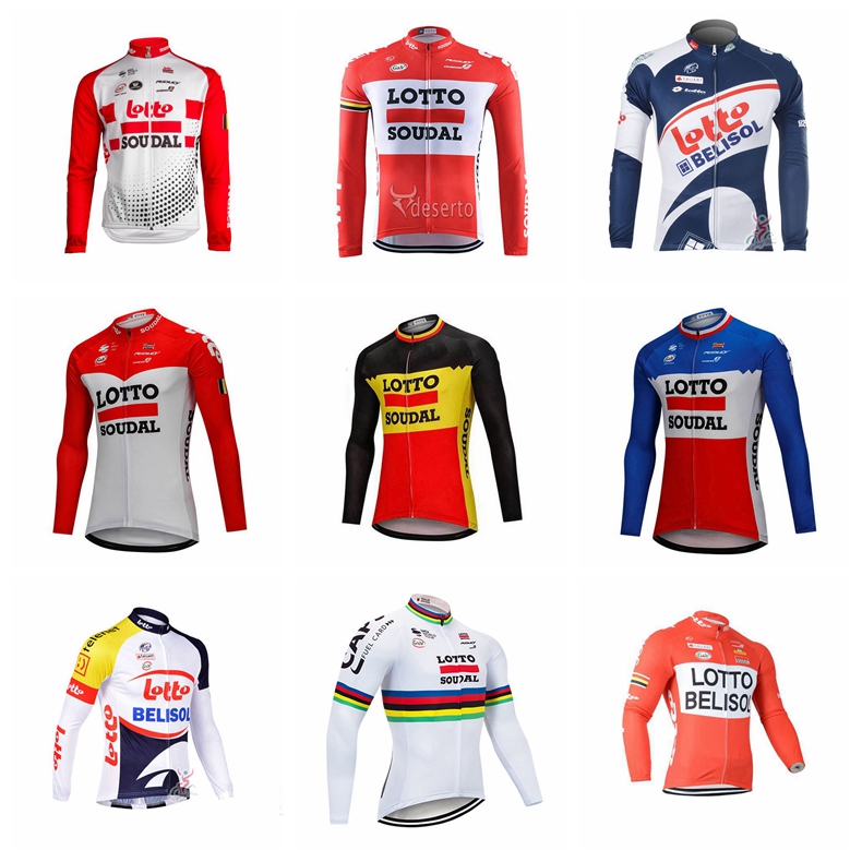 

LOTTO Soudal team Cycling long Sleeves jersey mens Breathable Cycle Wear Variety of options Tops Clothing Outdoor 31652, Black