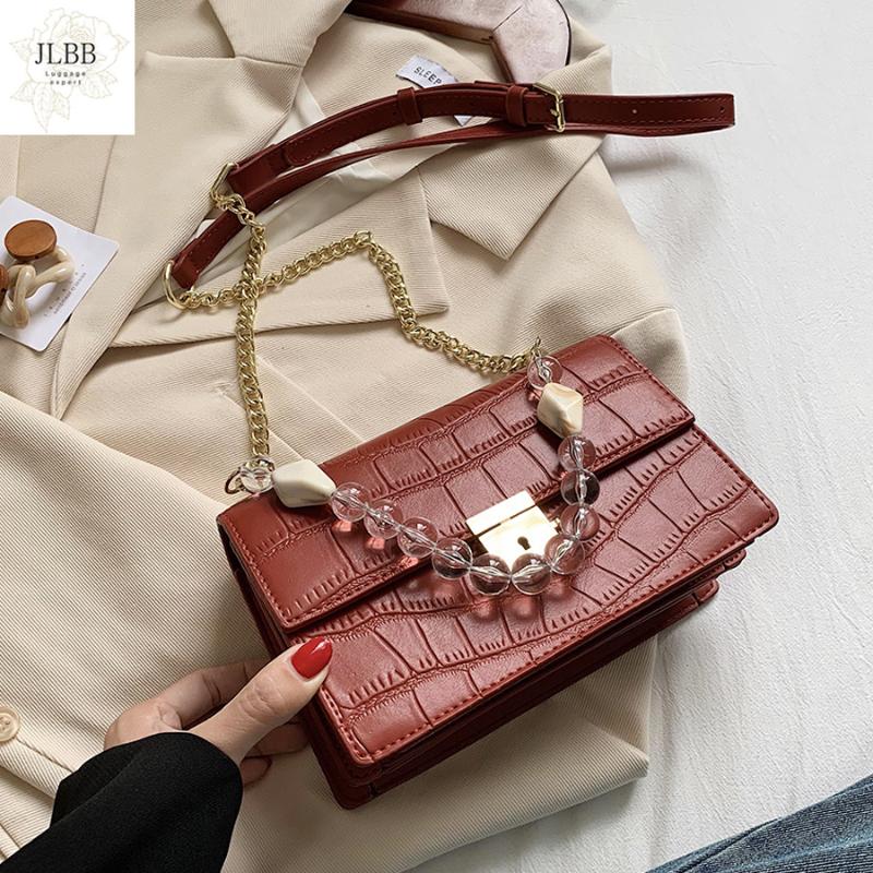 

Fashion Crossbody Bags for Women Stone Pattern Beaded Tote Handbag PU Leather Shoulder Bag Luxury Design Women's Bag Purse, Black