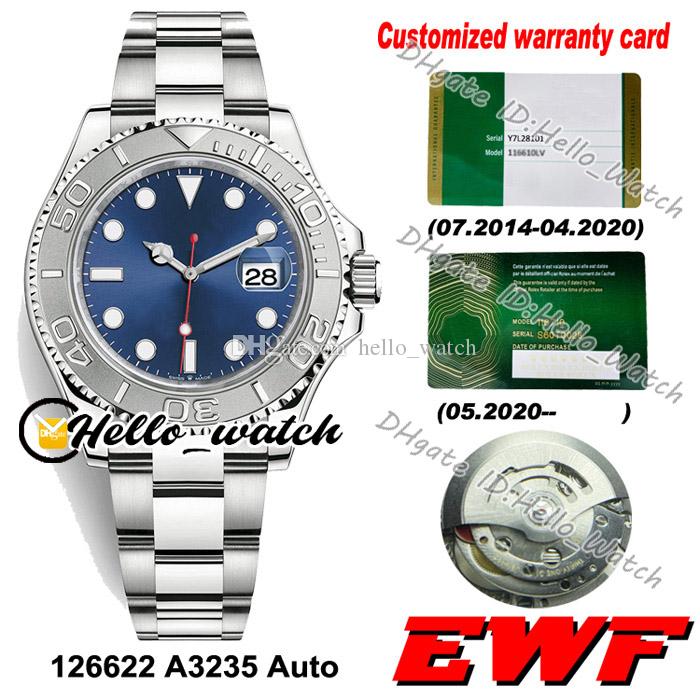 

EWF 40mm YM ETA Cal.3235 Autoamtic Movement Mens Watch 116622 Blue Dial 904L Steel Bracelet 72 Hour Power Reserve Sapphire Watches Hello_Watch, Slivery;brown