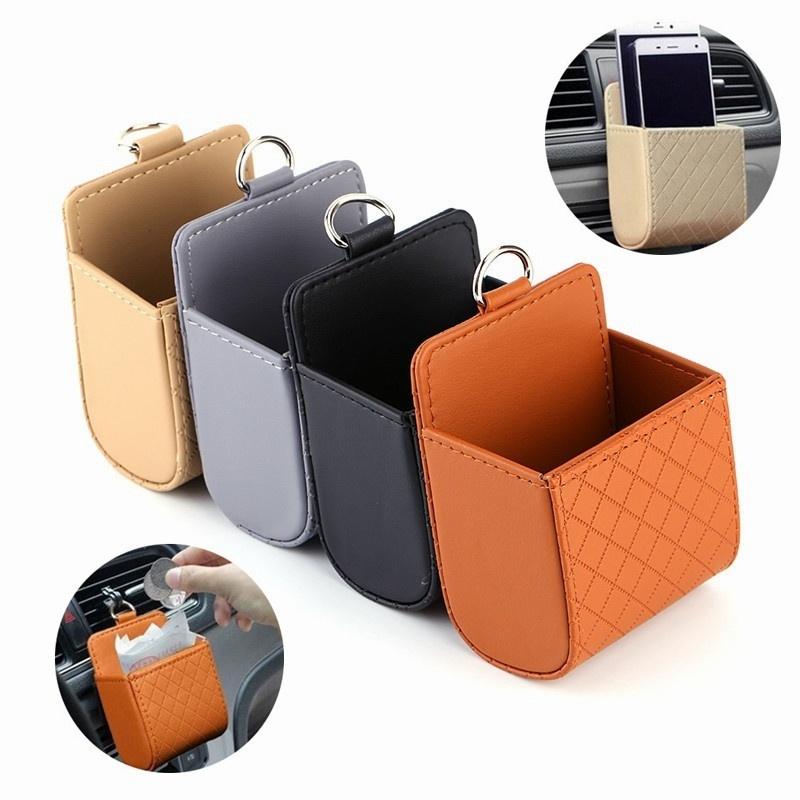 

Car Organizer Decoration Mobile Phone Storage Box Air Outlet Hanging Bag Leather Interior Fashion Supplies