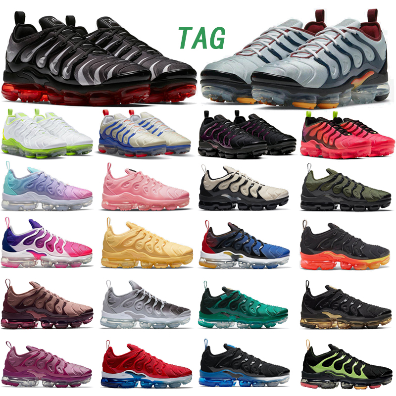 

2022 TN Plus mens Running Shoes sneakers USA Vibes Yolk Fresh Black Royal Blue Atlanta Light Bone Metallic Gold Hyper Violet Lemon Lime women sports outdoor trainers, Box