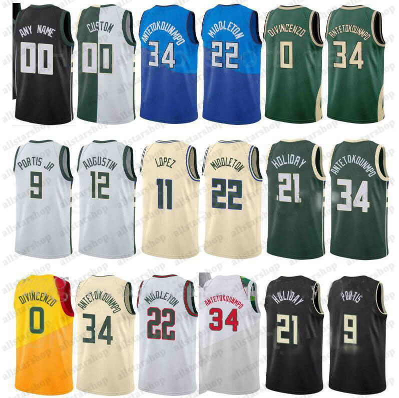 

Giannis Antetokounmpo 34 Edition Earned City Basketball Jerseys Jrue Holiday 21 Khris Middleton 22 Brook Lopez 11 Bryn Forbes Bobby Portis Quick Dry Jersey