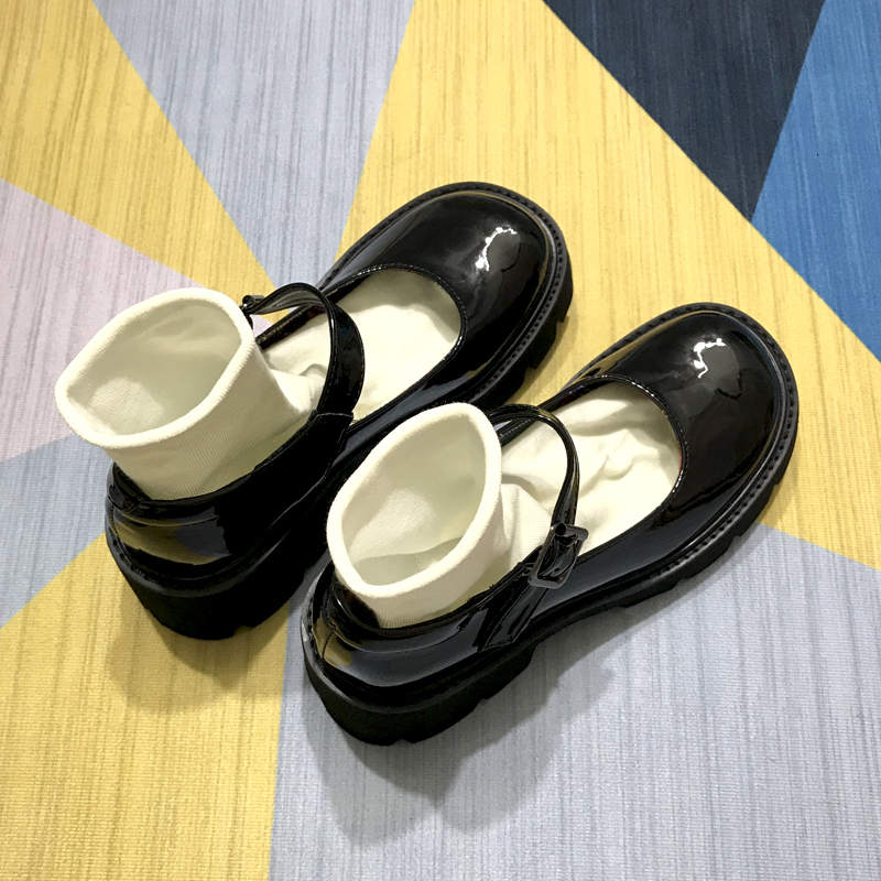 

Mary Jane Platform Buckles in Heels Retro Japanese College Jk Loli Women's Shoes High Six Inches Hsht, Black