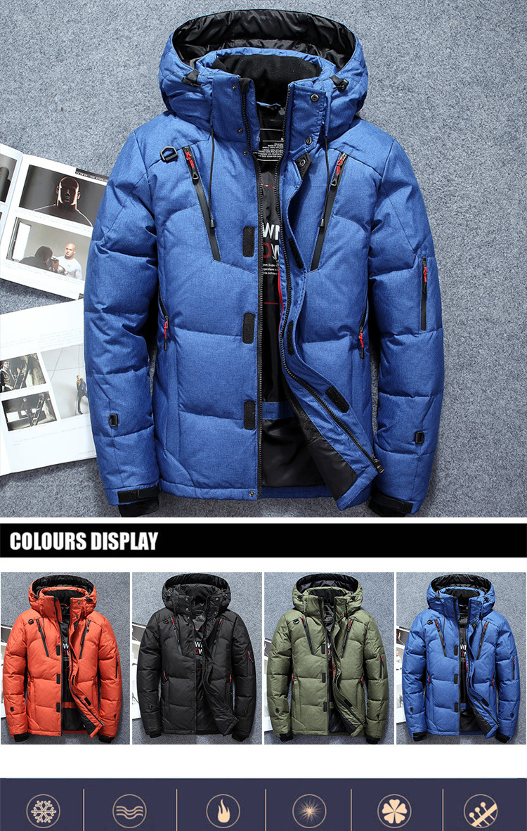 

Degree Winter Men's Clothing White Duck Down Jacket Parkas Man Thicken Warm Snow Jackets Coats Male Windbreaker Parkas Coat, Blue