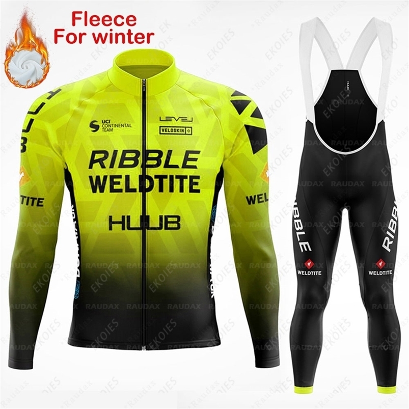 

HUUB Winter Fleece Cycling Clothes Maillot Ropa Ciclismo Man's Long Sleeve Warm MTB Bike Clothes Road Bike Cycling Jersey Set 220222, Only jersey 4