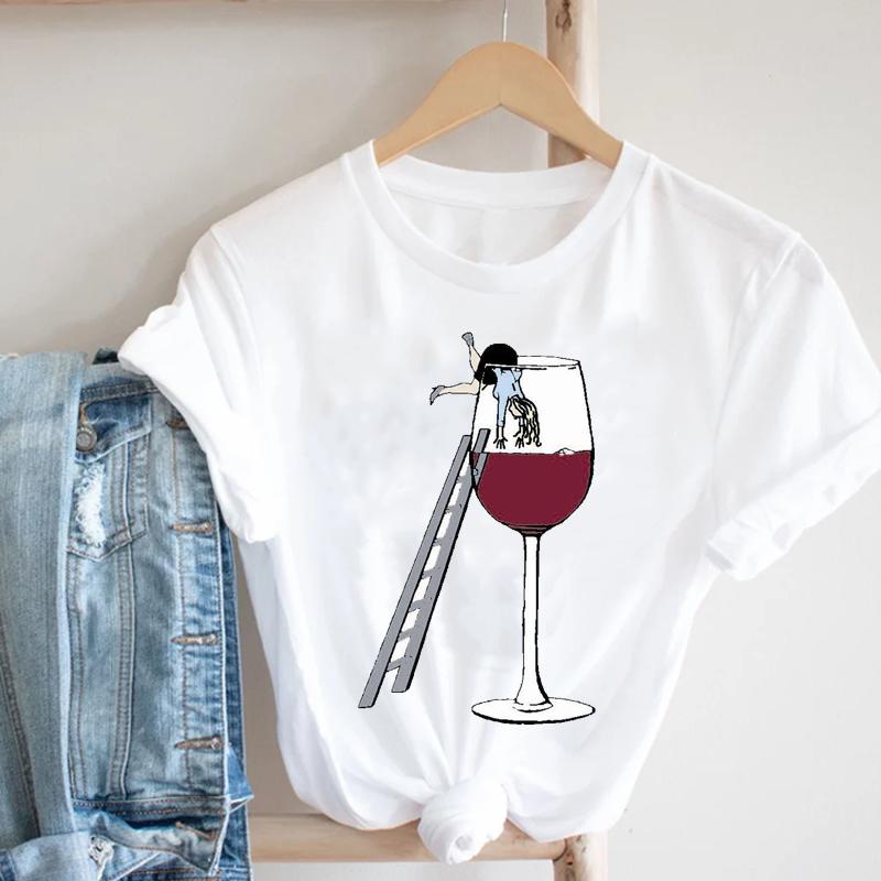 

Women's T-Shirt Women Casual Cartoon Cute Printing Funny Spring Summer 90s Ladies Fashion Clothes Print Tee Top Tshirt Female Graphic, White