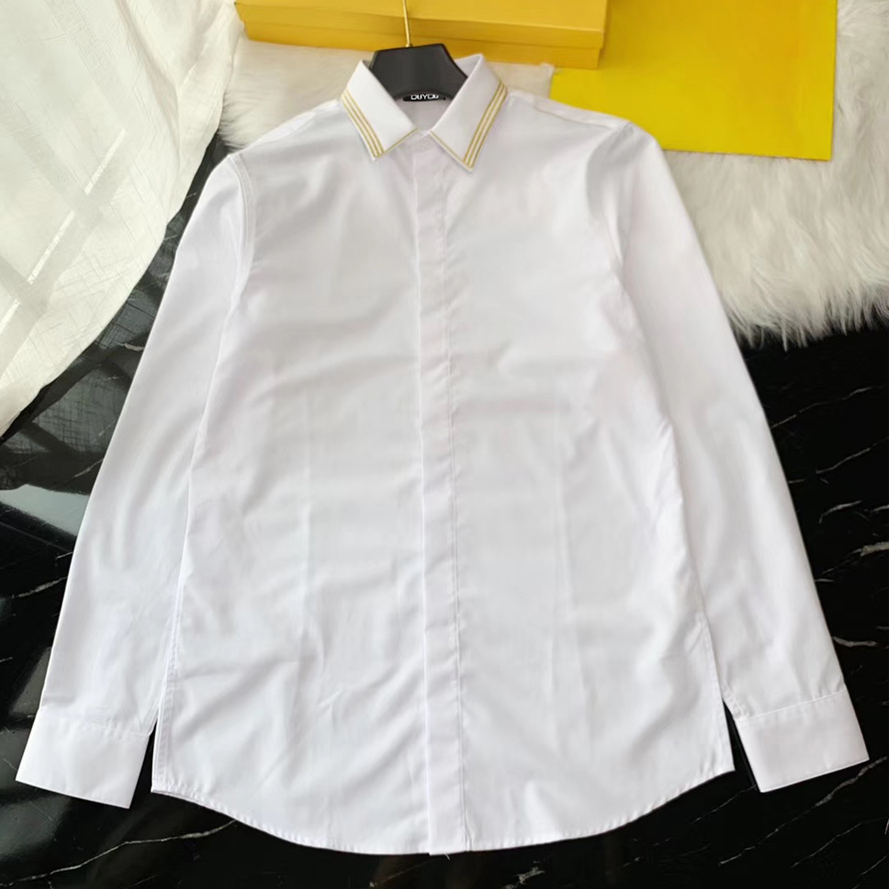 

2021 New Algodo Dos Homens Vestido Camisa Masculina Gola Bordado Fio De Ouro Listra Alta Qualidade Magro Ajuste Camisas Casuais 6ecz, Black