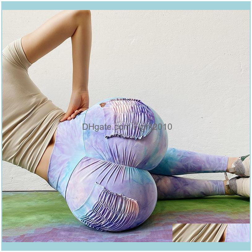 

Outfits Exercise Wear Athletic Outdoor Apparel & Outdoorstie Dye Workout Push Up Leggings Women Back Pocket Sports Tights Yoga Pants High Wa, Color 2