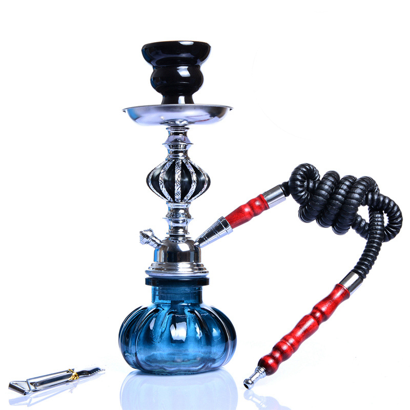 

Travel Glass Shisha Bottle Double Hose Hookah Mouthpieces Smoking Grass Complete for Narguiles Sheesha Chicha Lighters Smoking Accessories Height 28cm