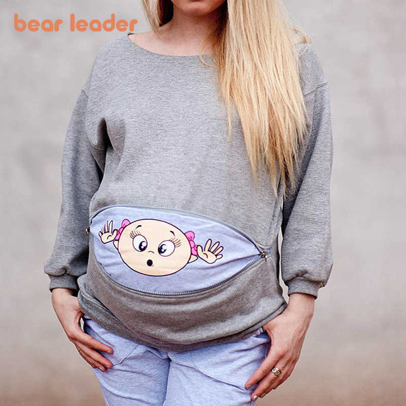 

Bear Leader Maternity Pregnant Women Sweatshirts Fashion Spring Long Sleeve Hoodies Tops Cotton Funny Pattern Print Outfits 210708, Af060 green