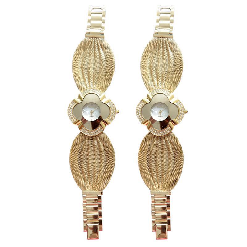 

Wristwatches European And American Fashion Luxury Bracelet Watch Bright Diamond Butterfly Mesh Belt Ladies Noble Elegant Gift Quartz, Gold