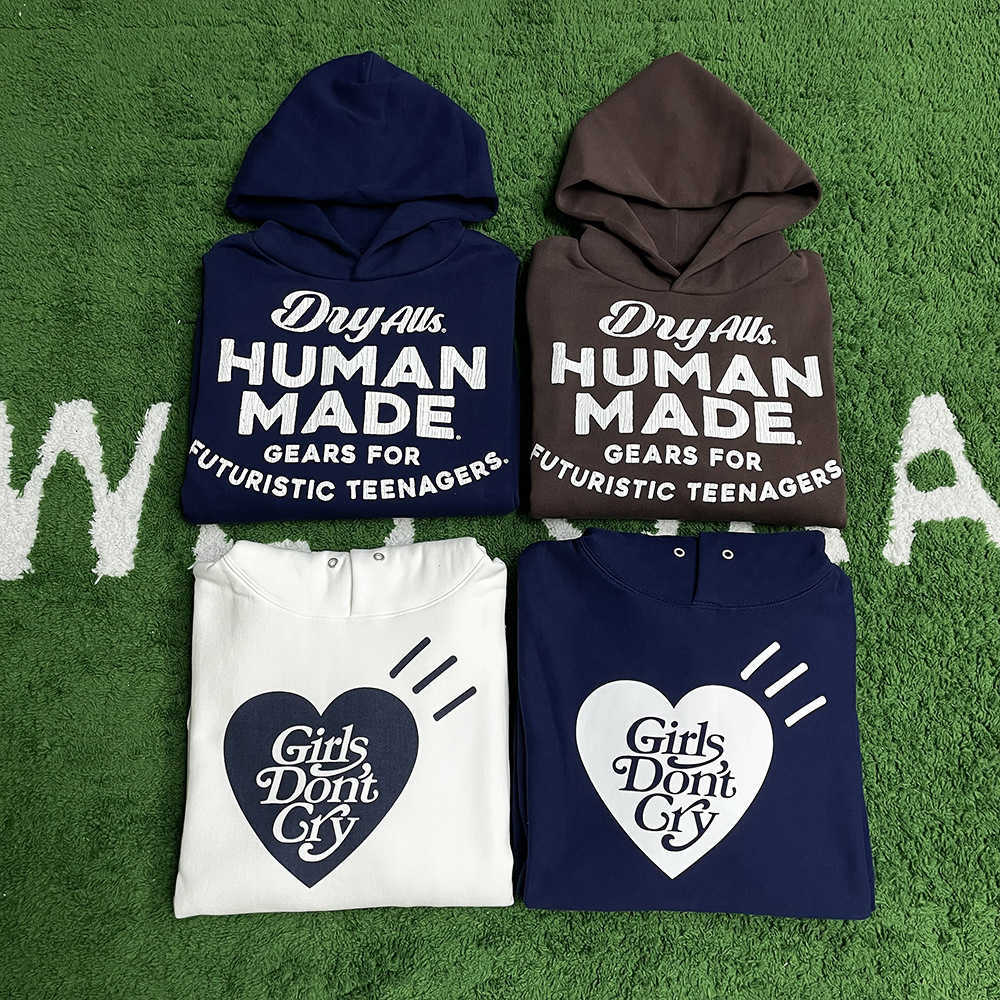 

Ceiling Level Human Day Tide Made Cracked Love Printed Sweater Casual Cityboy Plush Hoodie, Cracked print brown