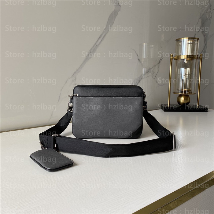 

District Trio Messenger Mens designer Bag M69443 shoulder crossbody gray 3pcs removable coin purse designer bags, Color 01