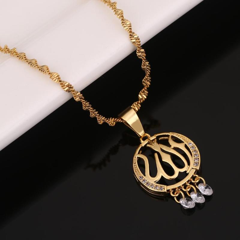 

Pendant Necklaces Trendy Classic Arabic Muslim Chain Jewelry Crystal Pendants For Women