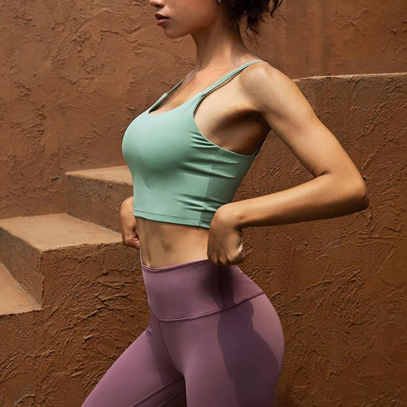 

Sports Bra For Women Plus Size Fashion Double Sling Vest Underwear Ladies Sling Movement Short Tank Tops Sport Vest Lingerie, Bk