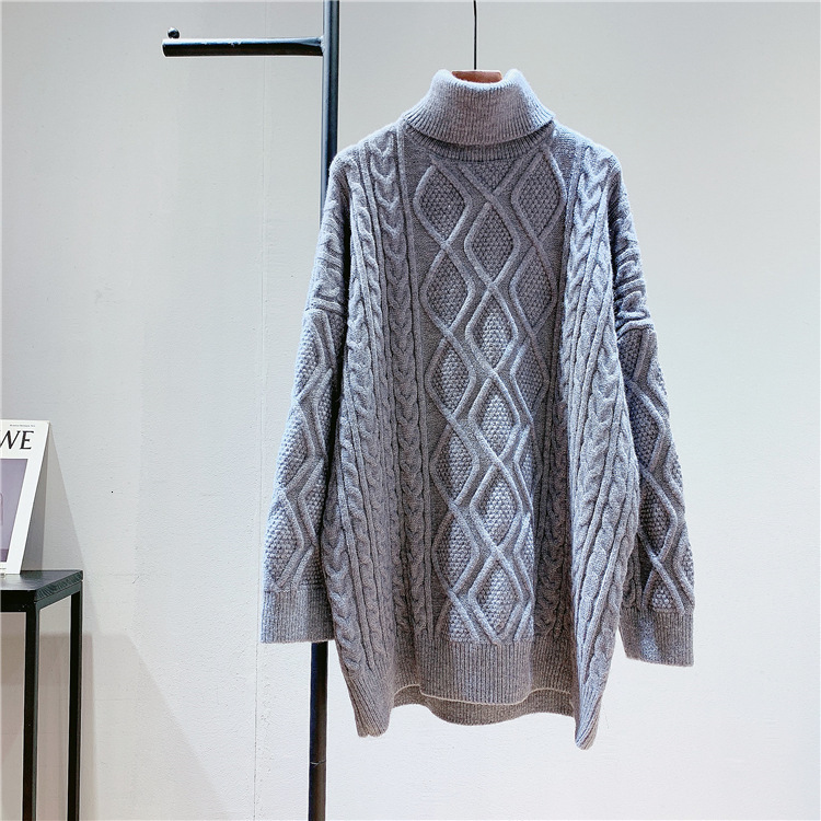 

2021 New Feminino Jumper Coreano Outono Inverno Topos Grosso Fino Pulver Camisola De Malha Suave Quente Puxar Femme Gx4y, Pink