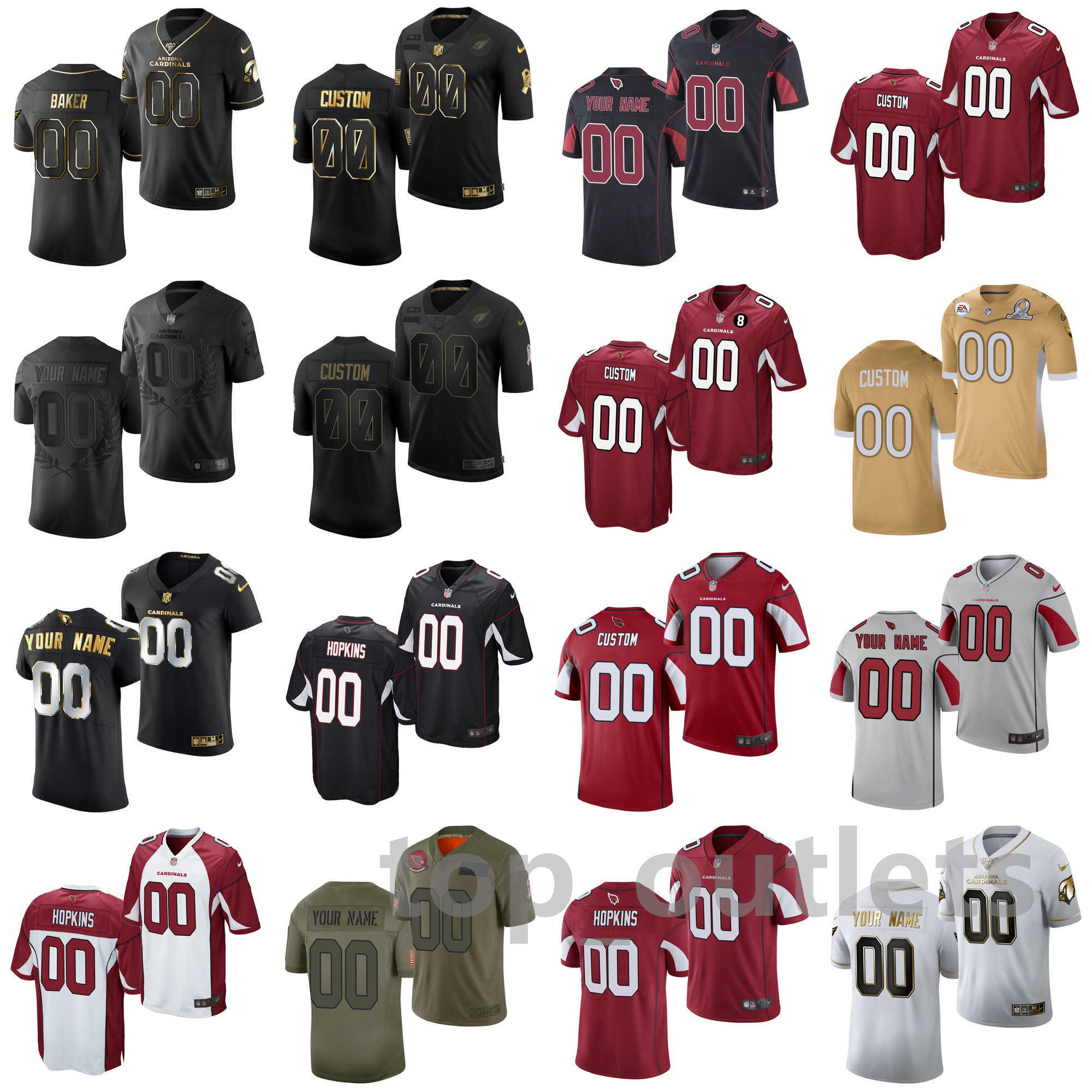 

2021 Arizona Cardinals American Football Jerseys 99 J.J. Watt Jersey 10 DeAndre Hopkins 1 Kyler Murray 18 AJ Green White Red Gray Color Custom Stitched Size S-XXXL, As photo